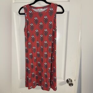 LOFT Red/Orange Floral Print Dress